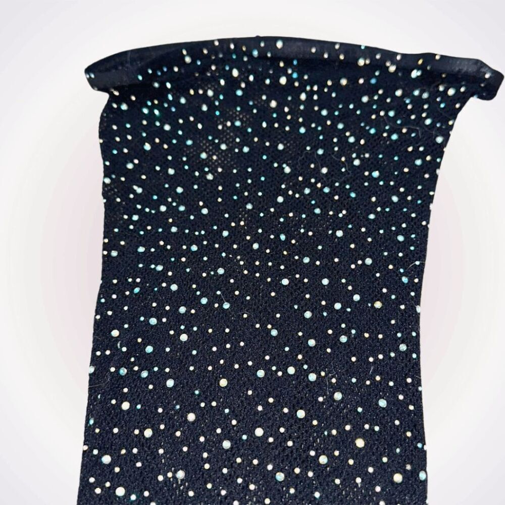 Gem bedazzled mesh stretch tube top dress coverup | Sz OS